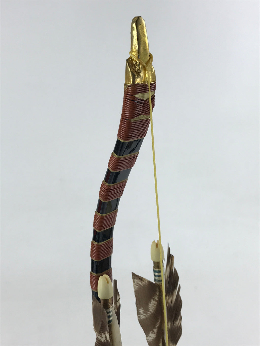 Japanese Boys' Day Bow Arrow And Sword Display Set Vtg Lacquer Stand Raden ID518