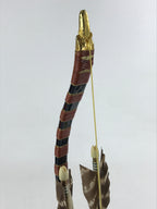 Japanese Boys' Day Bow Arrow And Sword Display Set Vtg Lacquer Stand Raden ID518