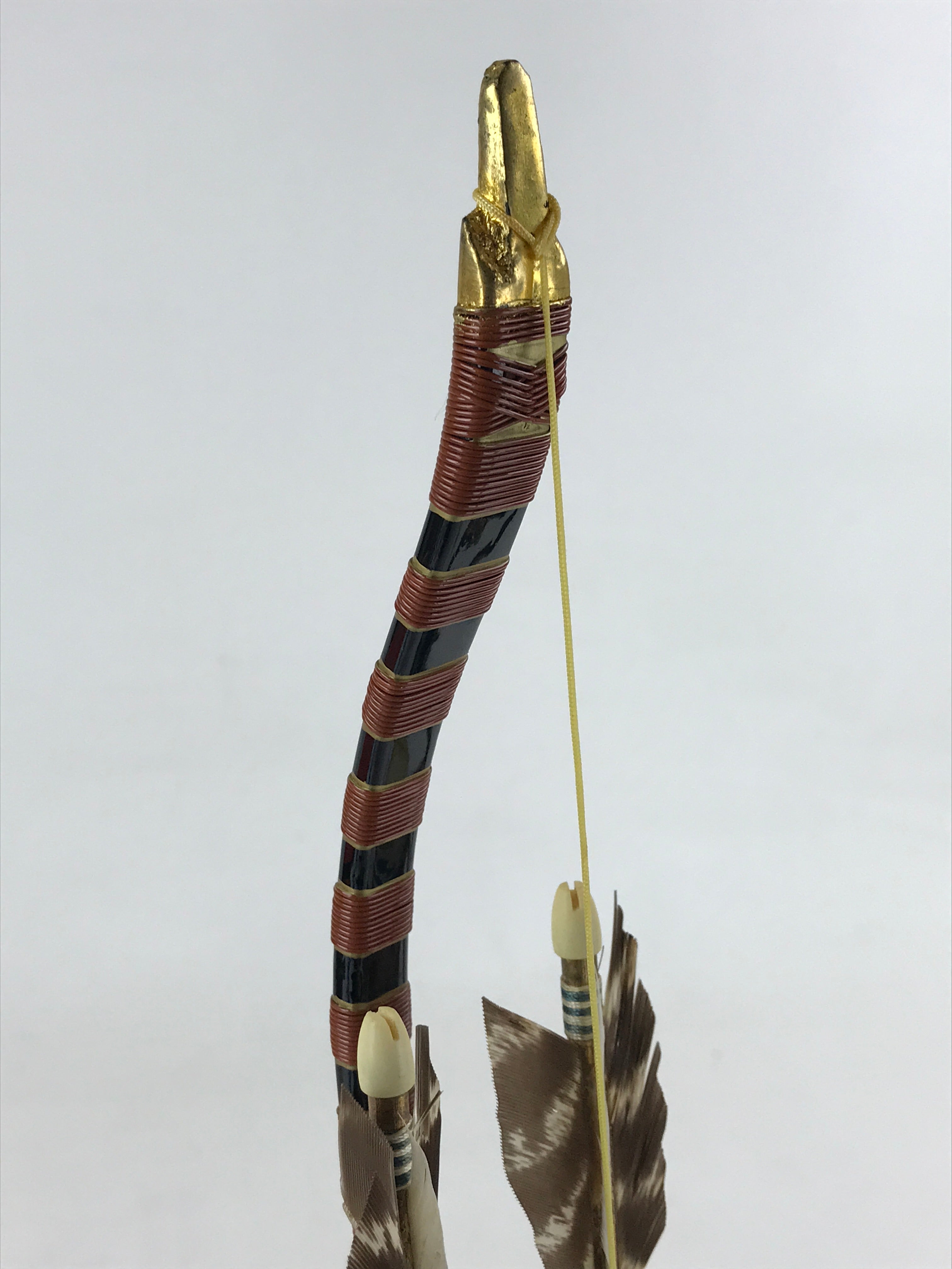 Japanese Boys' Day Bow Arrow And Sword Display Set Vtg Lacquer Stand Raden ID518