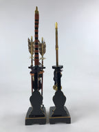 Japanese Boys' Day Bow Arrow And Sword Display Set Vtg Lacquer Stand Raden ID518