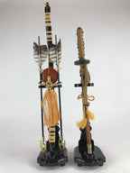 Japanese Boy's Day Bow Arrow And Sword Display Stand Set Vtg Amulet ID509