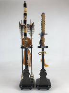 Japanese Boy's Day Bow Arrow And Sword Display Stand Set Vtg Amulet ID509