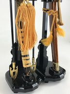 Japanese Boy's Day Bow Arrow And Sword Display Stand Set Vtg Amulet ID509
