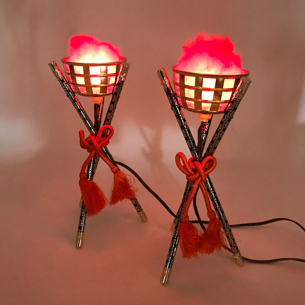 Japanese Boys' Day Display Kagaribi Lantern Pair Electric Bonfire Brazier ID540