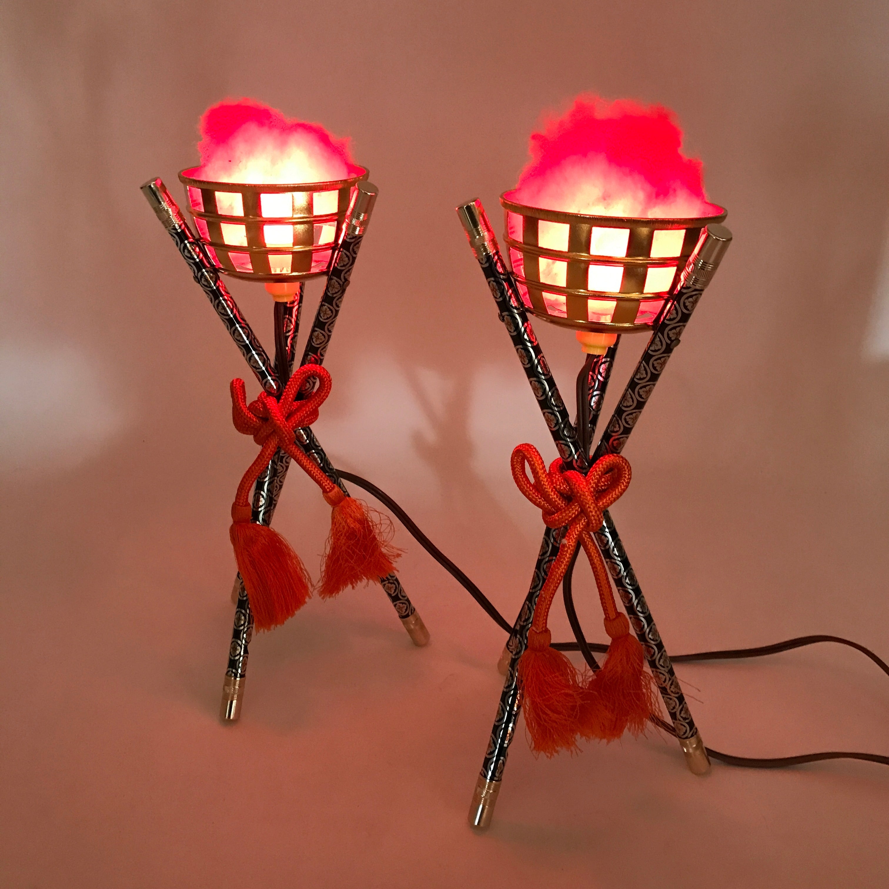 Japanese Boys' Day Display Kagaribi Lantern Pair Electric Bonfire Brazier ID540