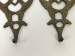 Japanese Brass Metal Buddhist Rinto Lantern Hanger Hooks Vtg 2pc Hardware JK900