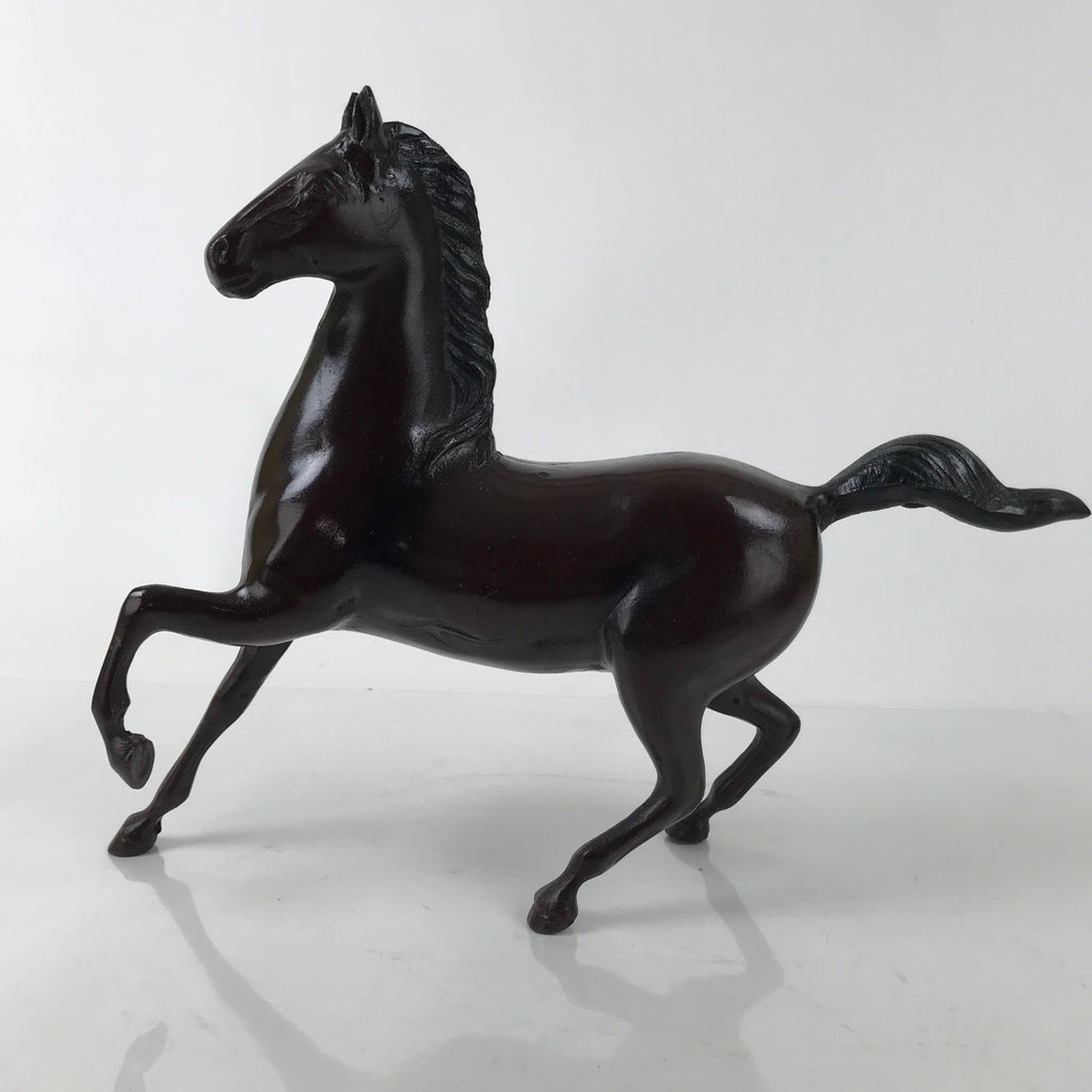 Japanese Bronze Horse Statue Vtg Large Zodiac Uma Animal Okimono Brown ST15