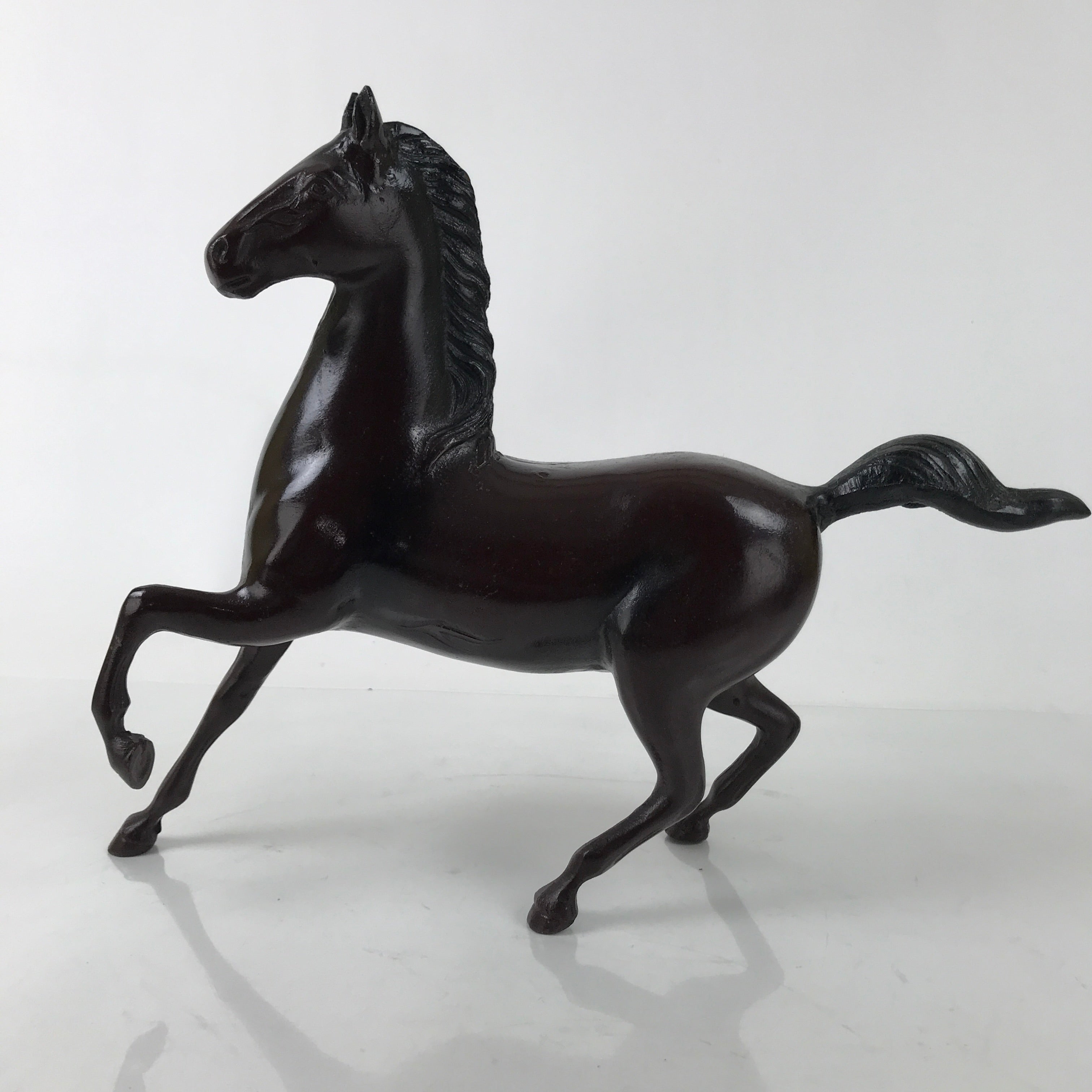 Japanese Bronze Horse Statue Vtg Large Zodiac Uma Animal Okimono Brown ST15