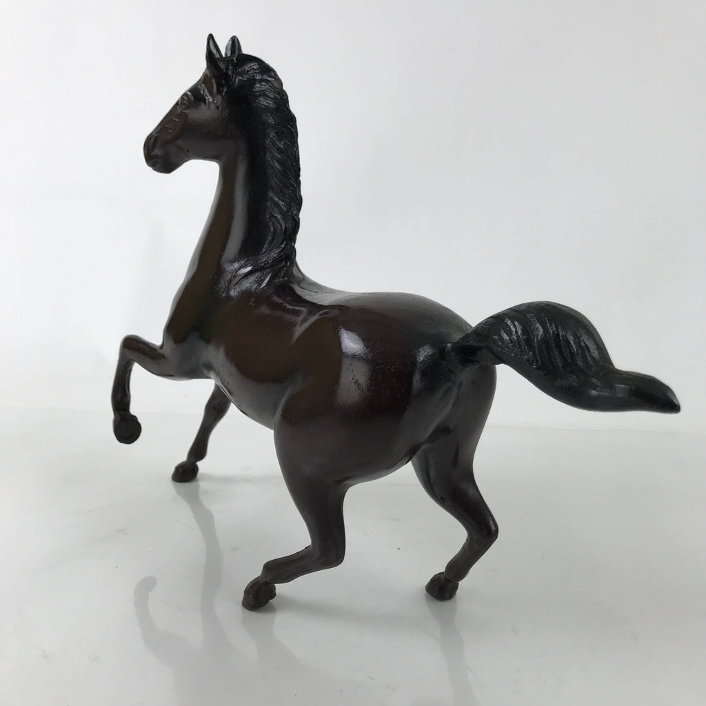Japanese Bronze Horse Statue Vtg Large Zodiac Uma Animal Okimono Brown ST15
