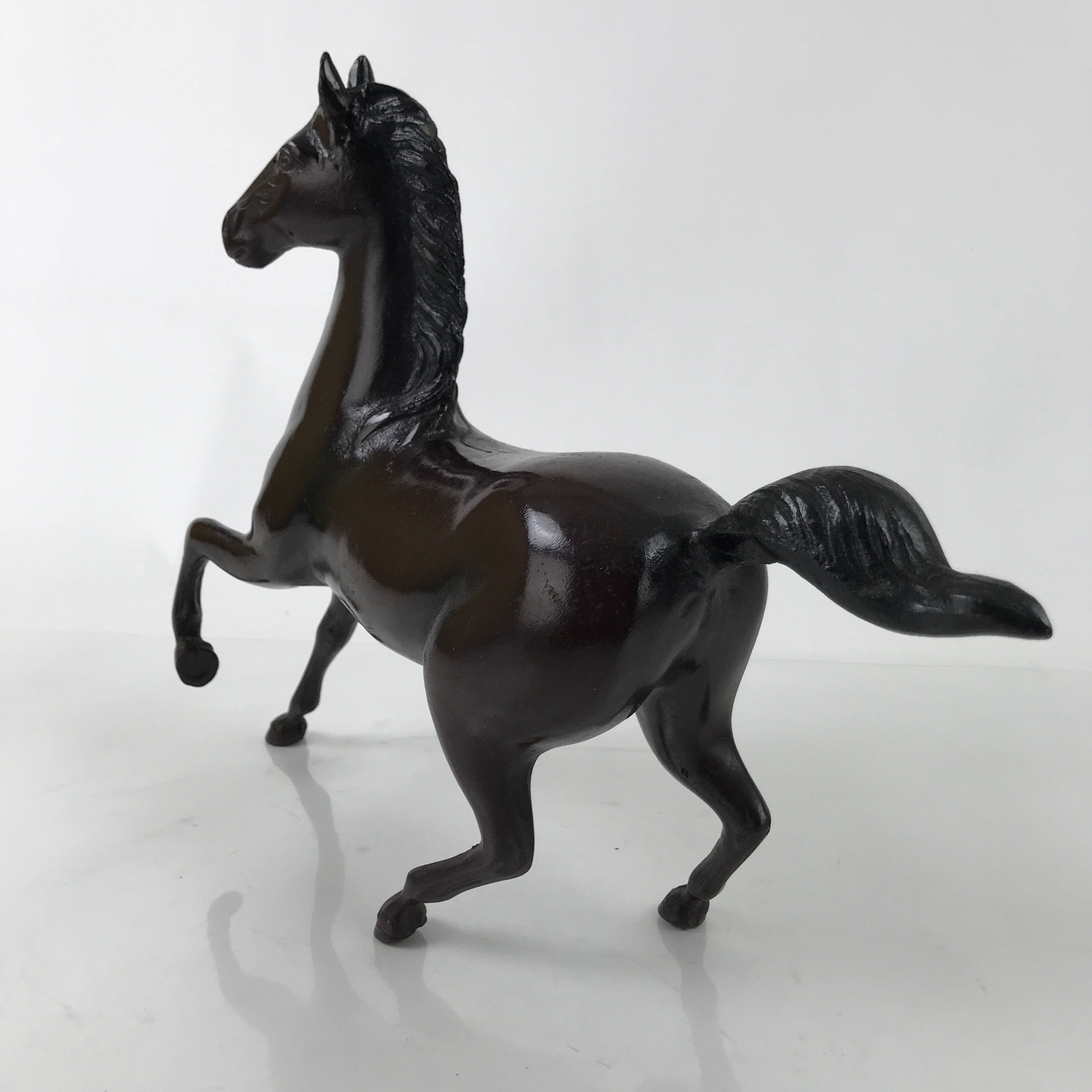 Japanese Bronze Horse Statue Vtg Large Zodiac Uma Animal Okimono Brown ST15