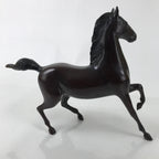 Japanese Bronze Horse Statue Vtg Large Zodiac Uma Animal Okimono Brown ST15