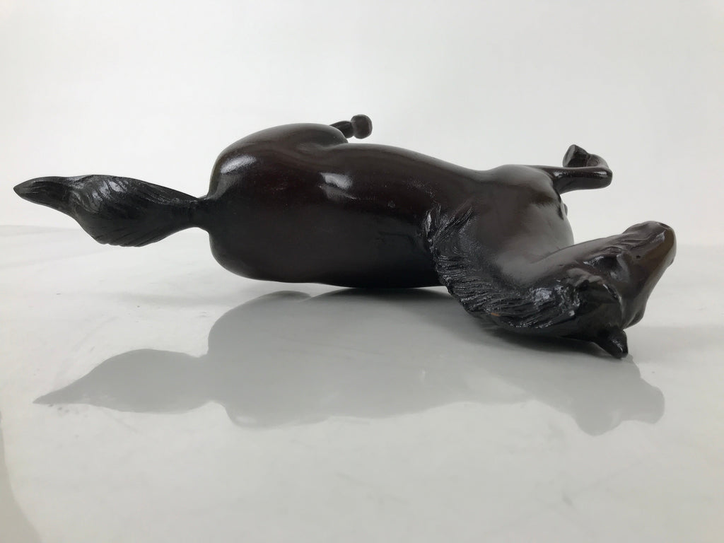 Japanese Bronze Horse Statue Vtg Large Zodiac Uma Animal Okimono Brown ST15