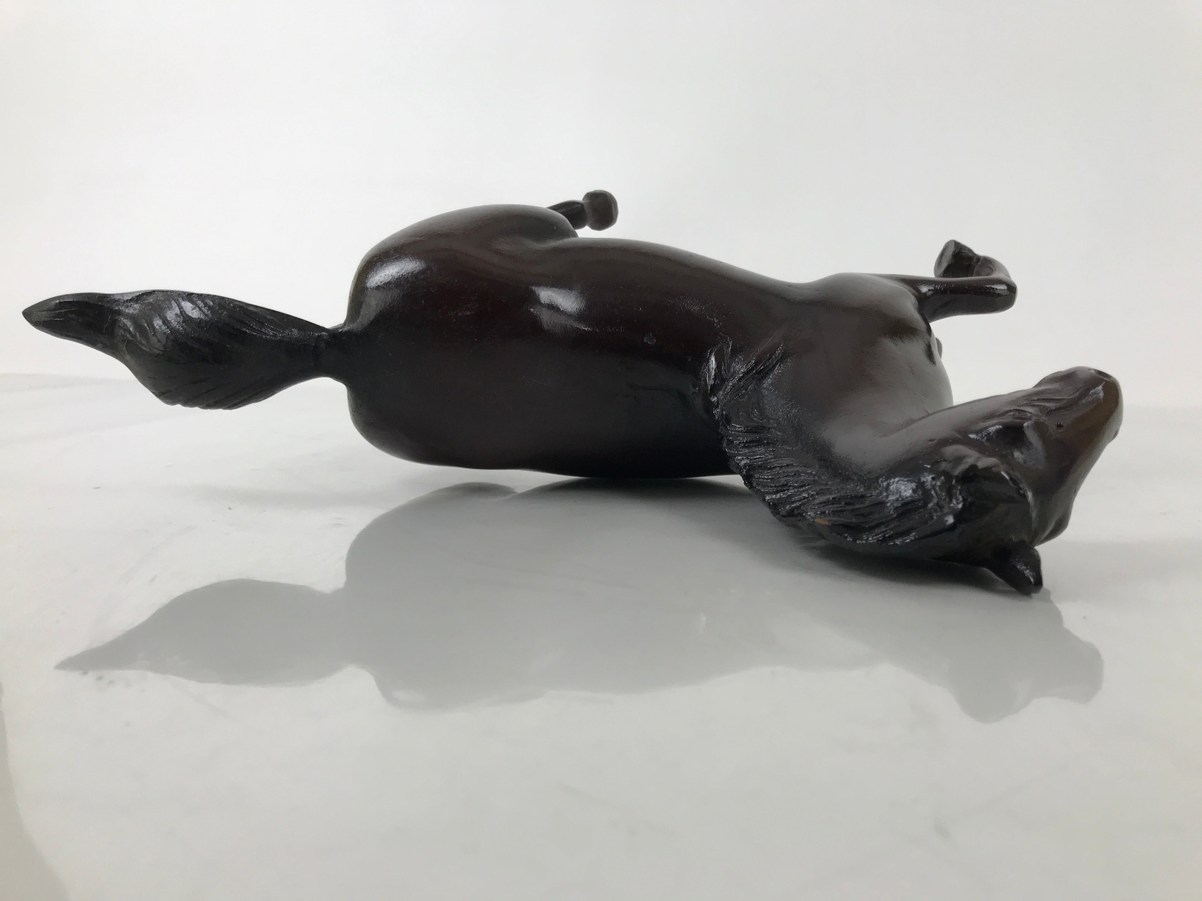Japanese Bronze Horse Statue Vtg Large Zodiac Uma Animal Okimono Brown ST15