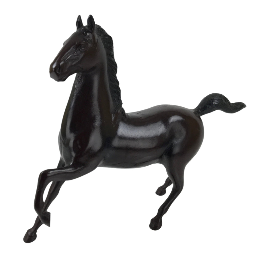 Japanese Bronze Horse Statue Vtg Large Zodiac Uma Animal Okimono Brown ST15