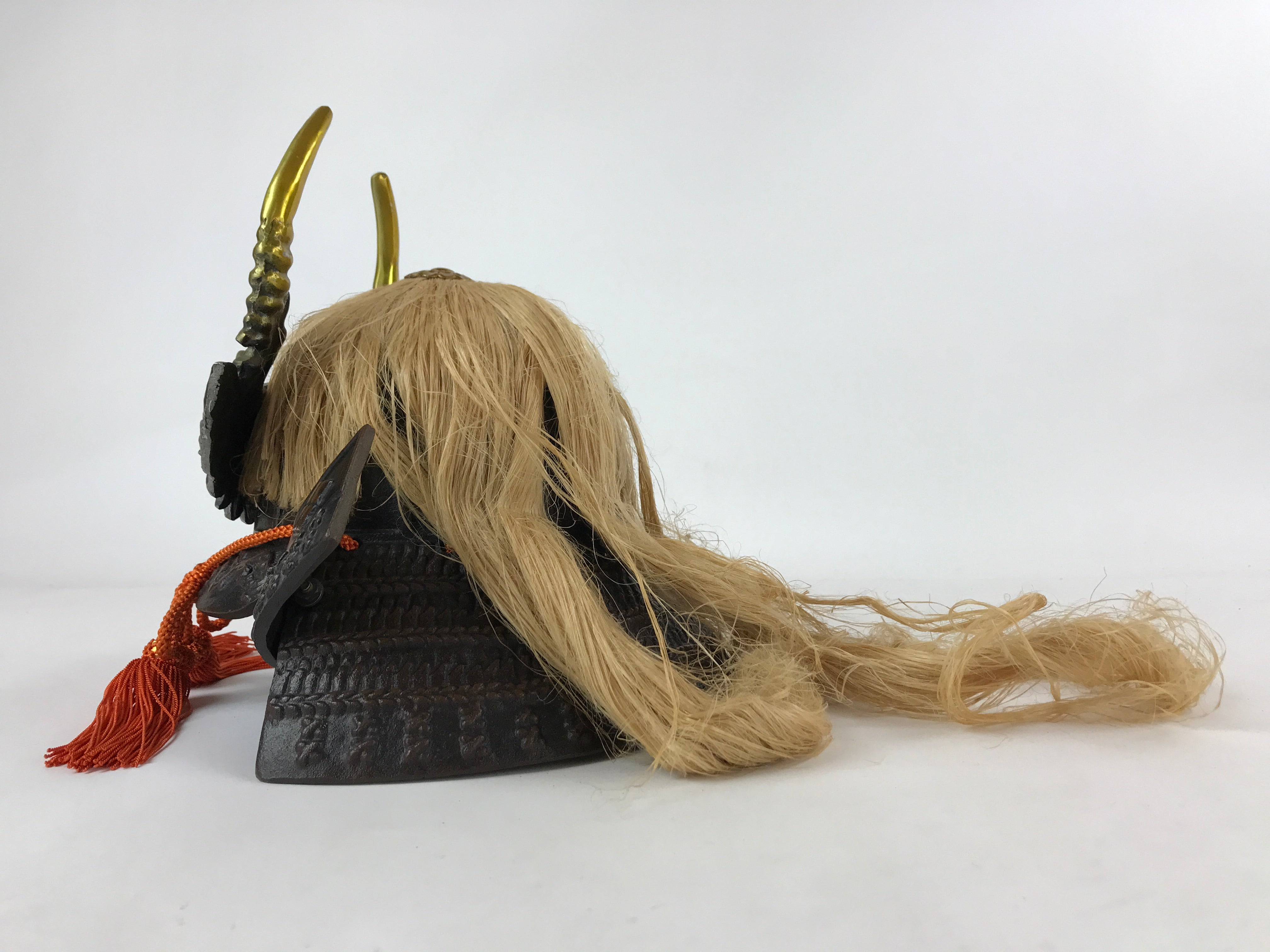 Japanese Bronze Kabuto Samurai Helmet Display Vtg Takeda Shingen Okimono ID549