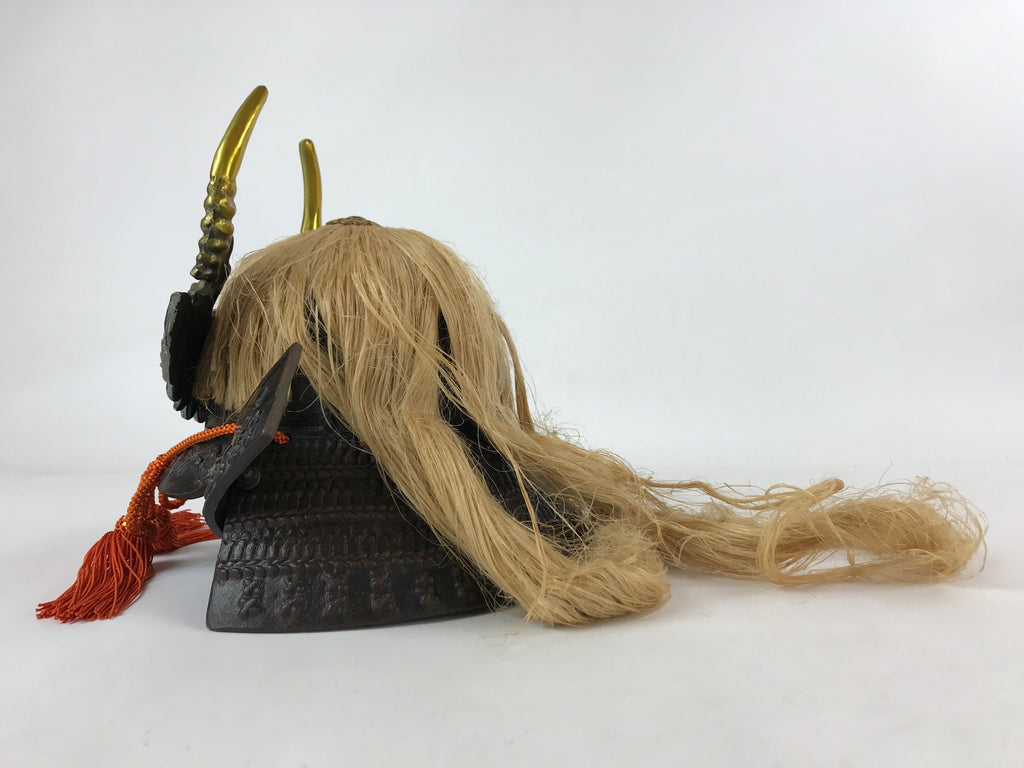Japanese Bronze Kabuto Samurai Helmet Display Vtg Takeda Shingen Okimono ID549