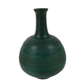 Japanese Bronze Metal Flower Vase Kabin Round Ikebana Arrangement Green FK165