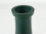 Japanese Bronze Metal Flower Vase Kabin Vtg Round Ikebana Arrangement Green FK81