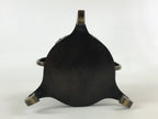 Japanese Bronze Usubata Flower Vase Vtg Ikebana Arrangement 2pc Kabin UB55