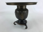 Japanese Bronze Usubata Flower Vase Vtg Ikebana Arrangement 2pc Kabin UB55