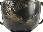 Japanese Bronze Usubata Flower Vase Vtg Ikebana Arrangement 2pc Kabin UB55