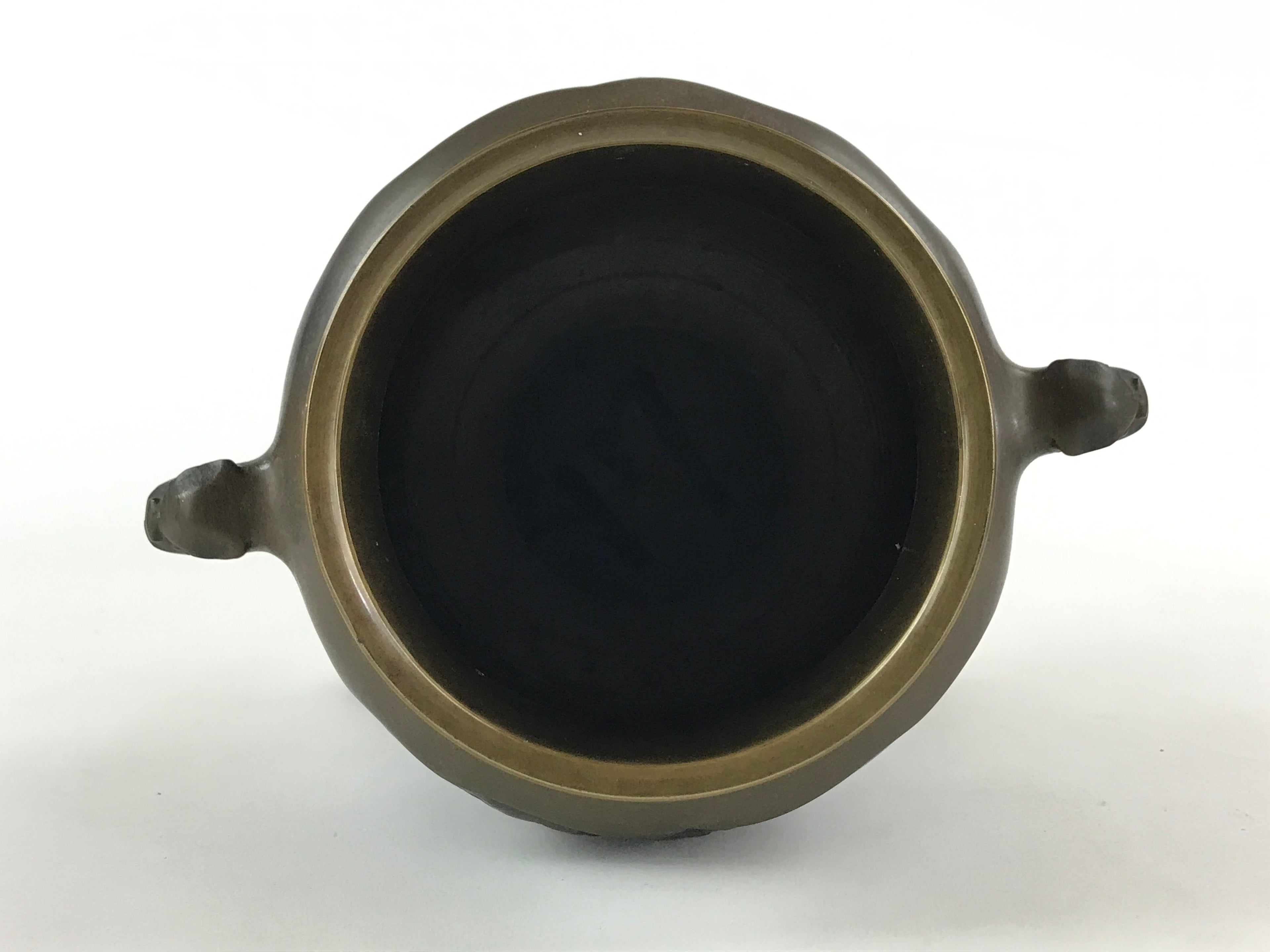 Japanese Bronze Usubata Flower Vase Vtg Ikebana Arrangement 2pc Kabin UB55