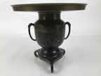 Japanese Bronze Usubata Flower Vase Vtg Ikebana Arrangement 2pc Kabin UB59