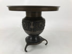 Japanese Bronze Usubata Flower Vase Vtg Ikebana Arrangement 2pc Kabin UB60
