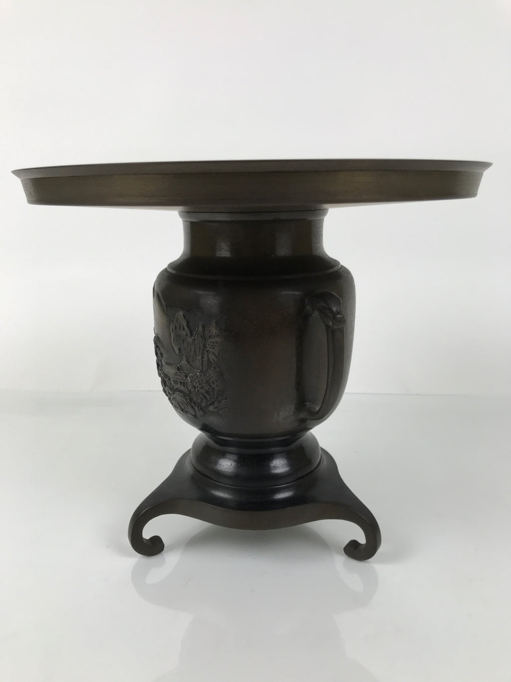 Japanese Bronze Usubata Flower Vase Vtg Ikebana Arrangement 2pc Kabin UB61