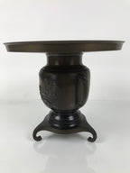 Japanese Bronze Usubata Flower Vase Vtg Ikebana Arrangement 2pc Kabin UB61