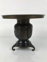 Japanese Bronze Usubata Flower Vase Vtg Ikebana Arrangement 2pc Kabin UB61