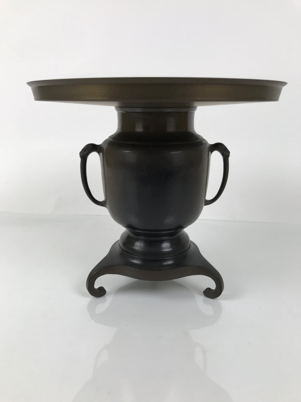 Japanese Bronze Usubata Flower Vase Vtg Ikebana Arrangement 2pc Kabin UB61
