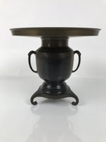 Japanese Bronze Usubata Flower Vase Vtg Ikebana Arrangement 2pc Kabin UB61
