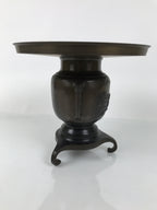 Japanese Bronze Usubata Flower Vase Vtg Ikebana Arrangement 2pc Kabin UB61