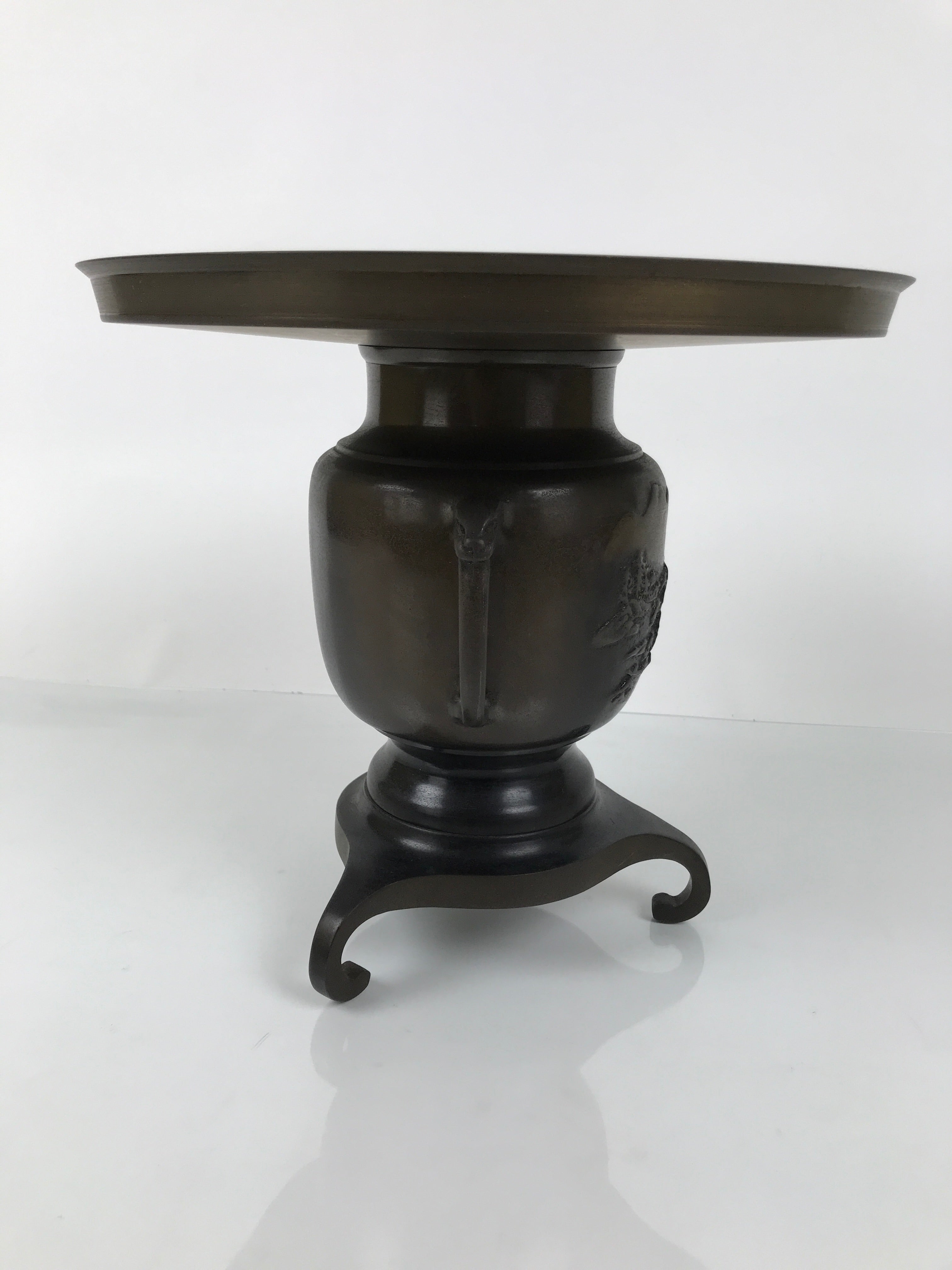 Japanese Bronze Usubata Flower Vase Vtg Ikebana Arrangement 2pc Kabin UB61