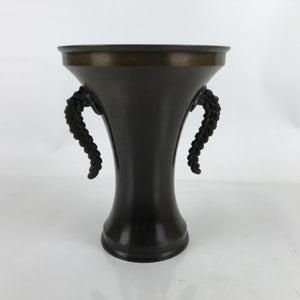 Japanese Bronze Usubata Flower Vase ikenobo Ikebana Arrangement 2pc Kabin UB57