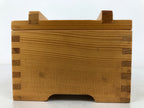 Japanese Brushed Lacquer Lidded Wooden Box Dish Vtg Kaiseki Meal Brown L410