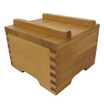 Japanese Brushed Lacquer Lidded Wooden Box Dish Vtg Kaiseki Meal Brown L410