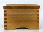 Japanese Brushed Lacquer Lidded Wooden Box Dish Vtg Kaiseki Meal Brown L412