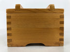 Japanese Brushed Lacquer Lidded Wooden Box Dish Vtg Kaiseki Meal Brown L414