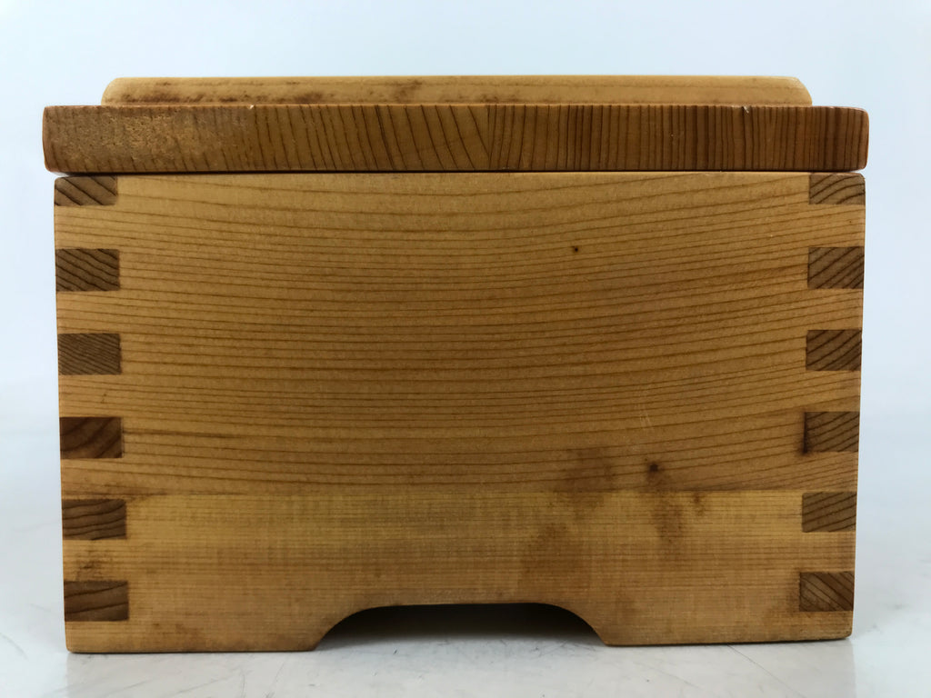 Japanese Brushed Lacquer Lidded Wooden Box Dish Vtg Kaiseki Meal Brown L414