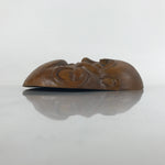 Japanese Brushed Lacquer Wood Daruma Carving Vtg Display Zen Buddhism OM55