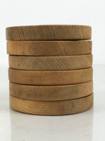 Japanese Brushed Lacquer Wood Drink Saucer Vtg Chataku Coaster 6c Brown LWB135