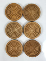 Japanese Brushed Lacquer Wood Drink Saucer Vtg Chataku Coaster 6c Brown LWB135