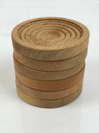 Japanese Brushed Lacquer Wood Drink Saucer Vtg Chataku Coaster 6c Brown LWB135