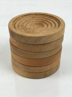 Japanese Brushed Lacquer Wood Drink Saucer Vtg Chataku Coaster 6c Brown LWB135