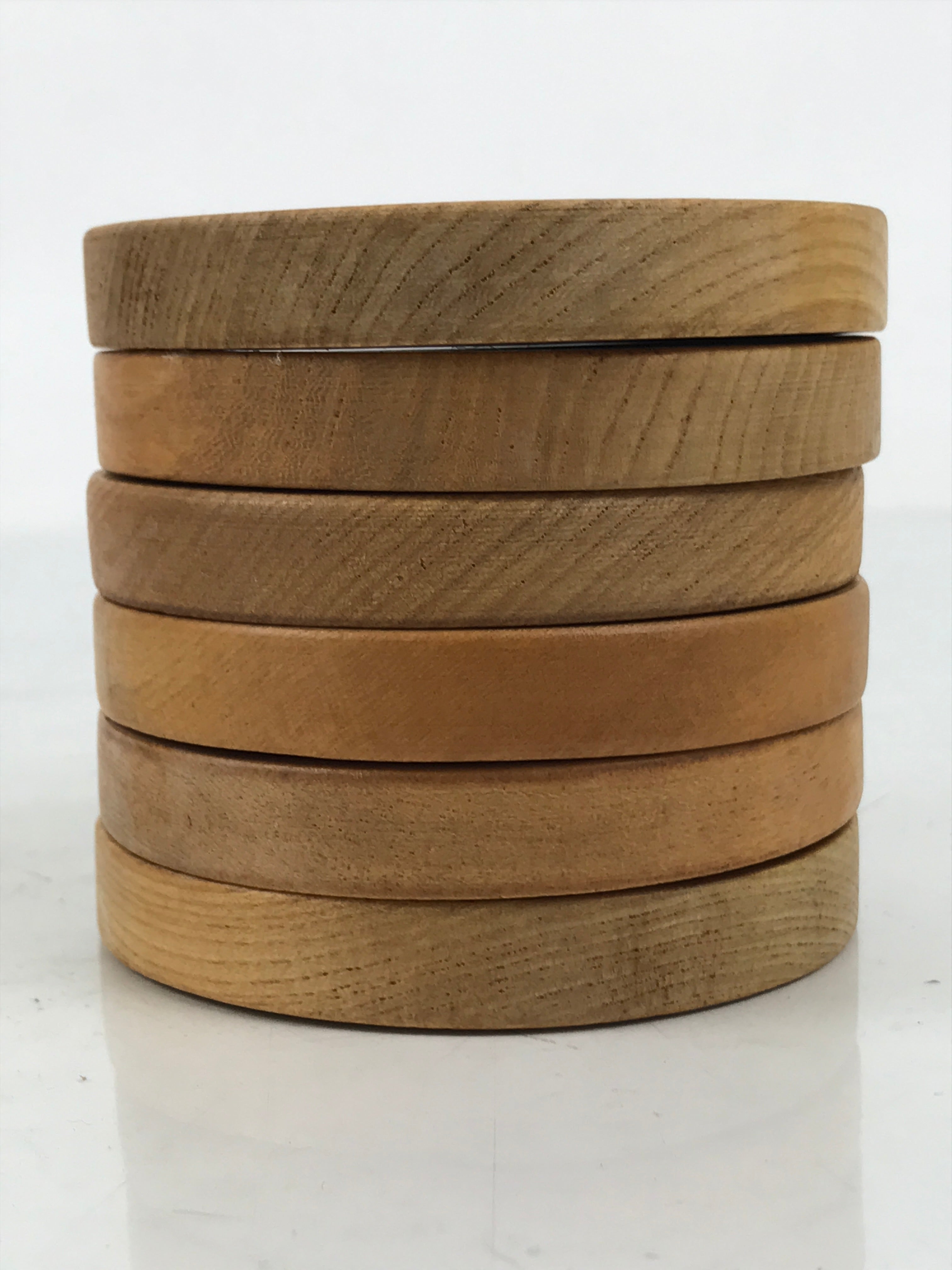 Japanese Brushed Lacquer Wood Drink Saucer Vtg Chataku Coaster 6c Brown LWB135