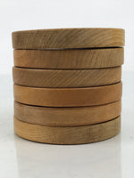 Japanese Brushed Lacquer Wood Drink Saucer Vtg Chataku Coaster 6c Brown LWB135