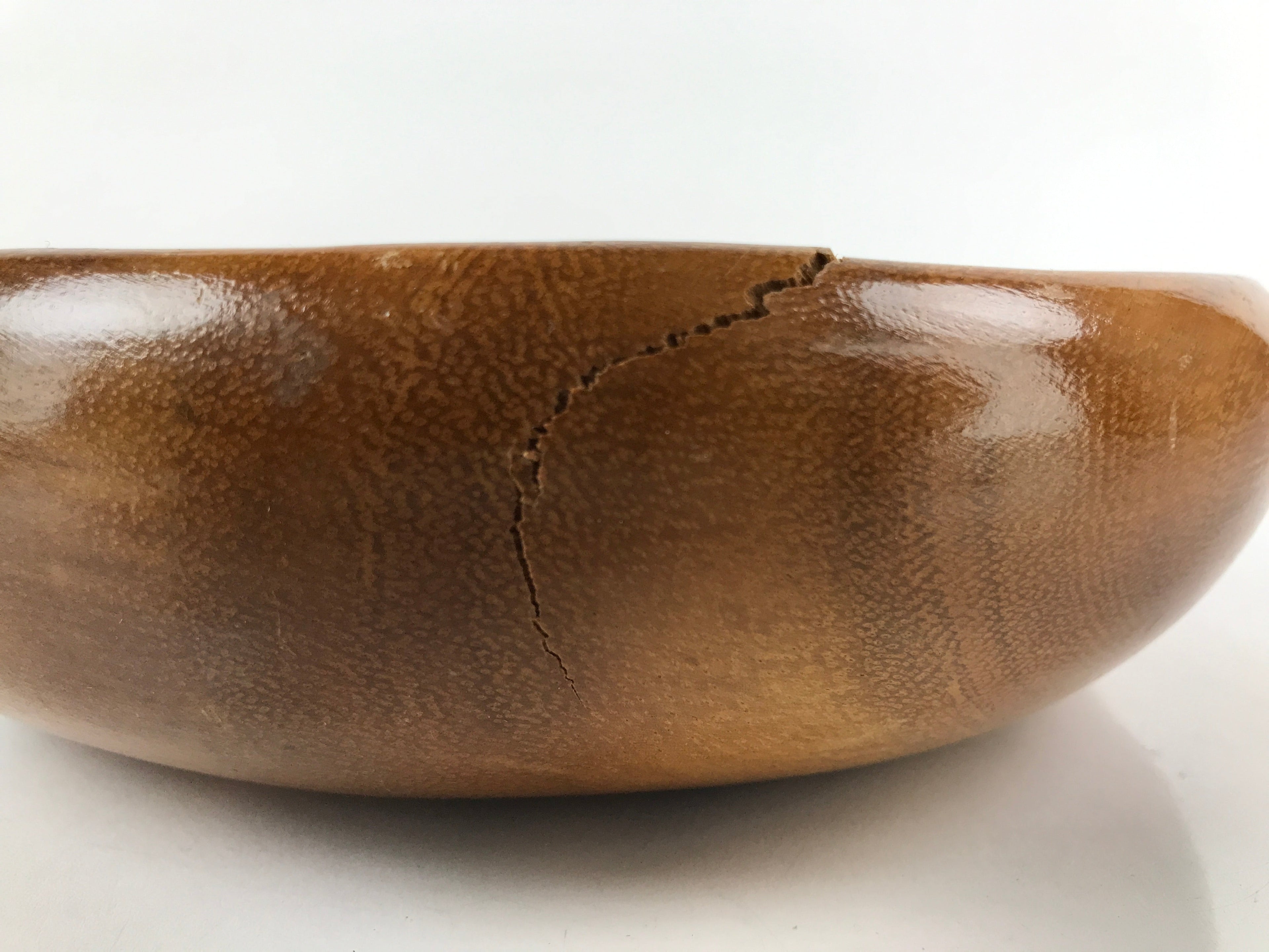 Japanese Brushed Lacquer Wood Kashiki Snack Bowl Vtg Kashibachi Brown L263