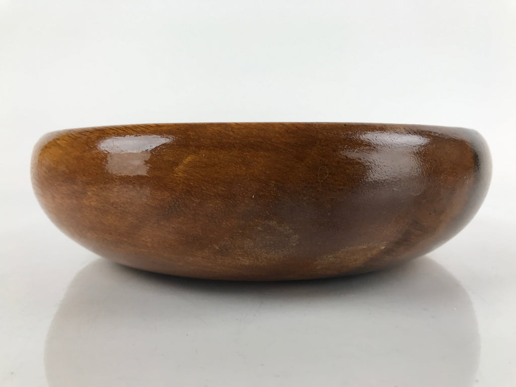Japanese Brushed Lacquer Wood Kashiki Snack Bowl Vtg Kashibachi Brown L263
